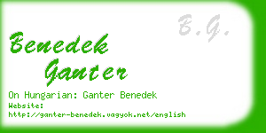 benedek ganter business card